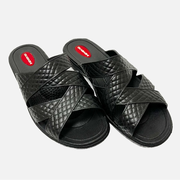 Okabashi Black Cross Strapped Sandals size M(6.5-7.5) EUC - Picture 3 of 5